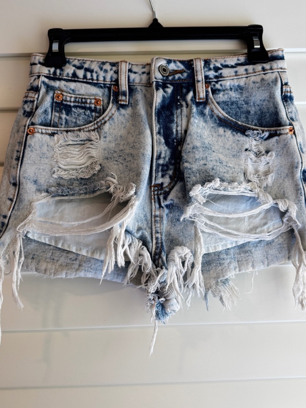 Signature8 Acid Wash Distressed Jean Shorts